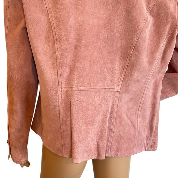 LIVE A LITTLE  | MAUVE PINK LEATHER JACKET  SZ L - Picture 11 of 16